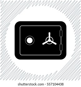 Safe vector icon - black  illustration