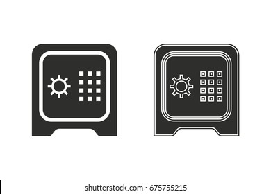 Safe vector icon. Black illustration isolated on white background for graphic and web design.