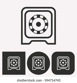 Safe vector icon. Illustration isolated for graphic and web design.