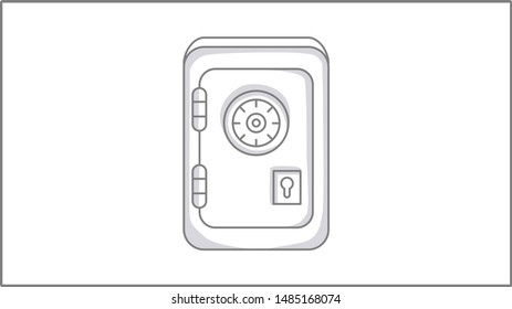 Safe Vector Icon. Vector Linear Icon. Bank Safe Illustration. Drawing.