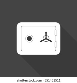 safe vector icon with long shadow