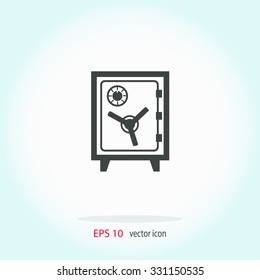 Safe vector icon. Money symbol.
