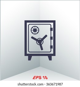 Safe vector icon. Money symbol.