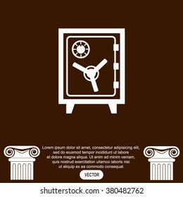 Safe vector icon. Money symbol.