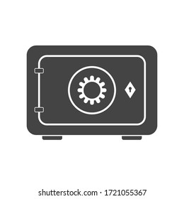 Safe vector icon on white isolated background.