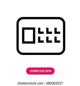 Safe vector icon, The outlined symbol of iron safe with digital code. Simple, modern flat vector illustration for mobile app, website or desktop app  