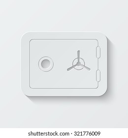 safe vector icon - paper illustration