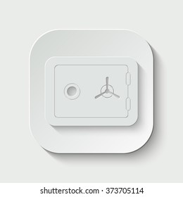 safe vector icon - paper illustration
