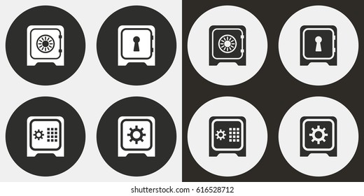 Safe vector icons set. Illustration isolated for graphic and web design.