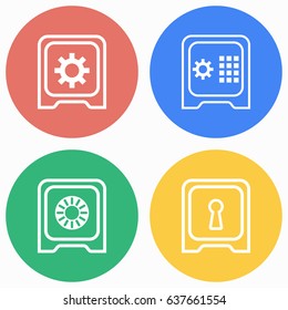 Safe vector icons set. Illustration isolated for graphic and web design.