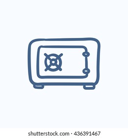 Safe vector sketch icon isolated on background. Hand drawn Safe icon. Safe sketch icon for infographic, website or app.