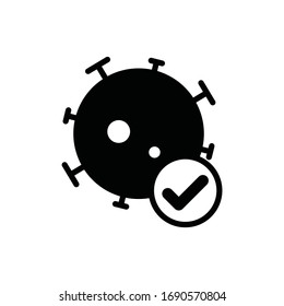 Safe virus black vector icon coronavirus covid19