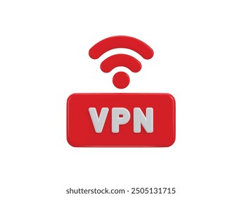 Safe VPN icon with wifi icon concept of internet security icon 3d render
