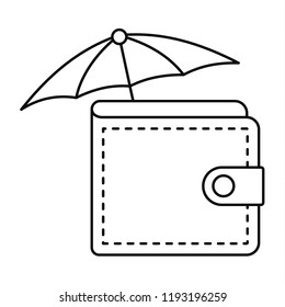 Safe wallet icon. Outline safe wallet vector icon for web design isolated on white background