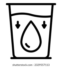 Safe water glass icon outline vector. Save drop. Clean eco