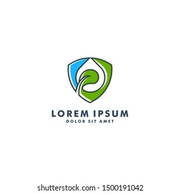safe water logo, drop water design icon - vector