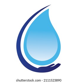 Safe water logo template design. Water Care logo vector design.