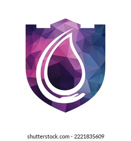 Safe water logo template design. Water Care logo vector design.