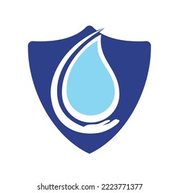 Safe water logo template design. Water Care logo vector design.	