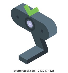 Safe web cam icon isometric vector. Parental control. Security manager