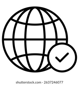 safe web icon Simple thin line stroke