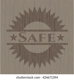 Emblema de madera segura