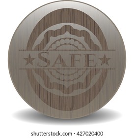 Safe wood emblem. Vintage.