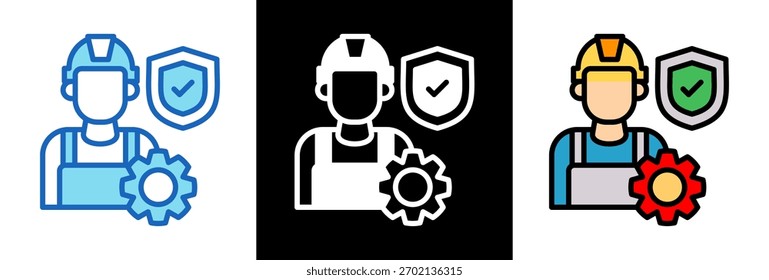 Icono de lugar de trabajo seguro tripplestyle Ilustración vectorial