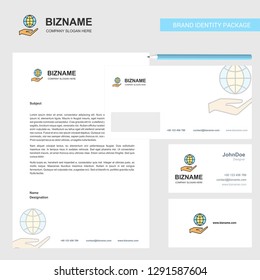 Safe world  Business Letterhead, Envelope and visiting Card Design vector template