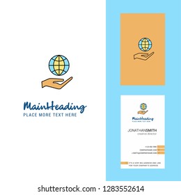 Safe world  Creative Logo and business card. vertical Design Vector