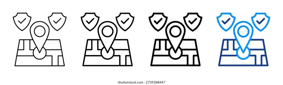 Safe Zone Icon Different Outline Collection Set