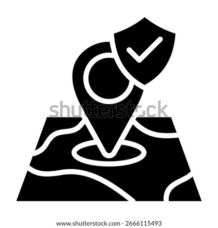 Safe Zone Icon Glyph Style Vector Illustration