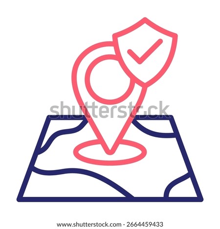 Safe Zone Icon Line Color Style Vector Illustration