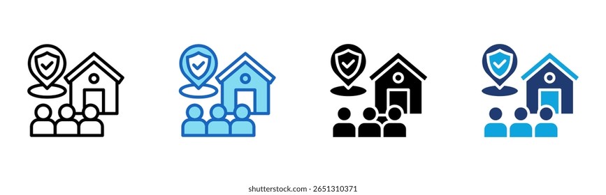 Safe Zone icon Multi Style Vector Illustration