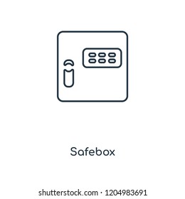 Safebox concept line icon. Linear Safebox concept outline symbol design. This simple element illustration can be used for web and mobile UI/UX.