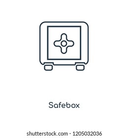 Safebox concept line icon. Linear Safebox concept outline symbol design. This simple element illustration can be used for web and mobile UI/UX.