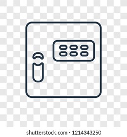 Safebox concept vector linear icon isolated on transparent background, Safebox concept transparency concept in outline style