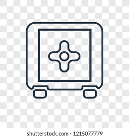Safebox concept vector linear icon isolated on transparent background, Safebox concept transparency concept in outline style