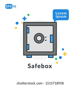 Safebox Flat icon. Used For web, logo, mobile app, User Interface and Infographic