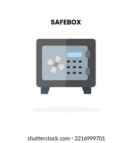 Safebox flaches Symbol. Vektorgrafik auf weißem Hintergrund. Kann für digitale Produkte, Präsentation, UI und viele mehr verwendet werden.