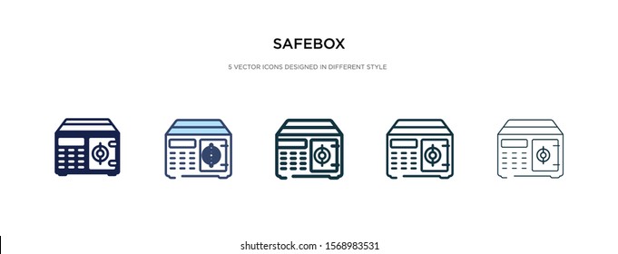 safebox icon in different style vector illustration. two colored and black safebox vector icons designed in filled, outline, line and stroke style can be used for web, mobile, ui