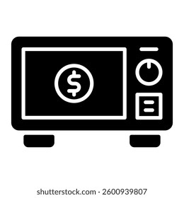 Safebox icon in glyph style. Icons about banking and finance in glyph style