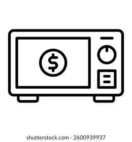 Safebox icon in line style with editable stroke. Icons about banking and finance in line style with editable stroke