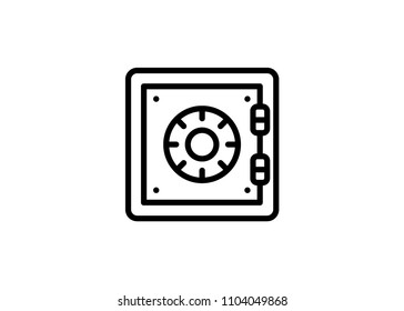 Safebox Icon Outline Vector