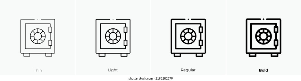 safebox icon. Thin, Light Regular And Bold style design isolated on white background