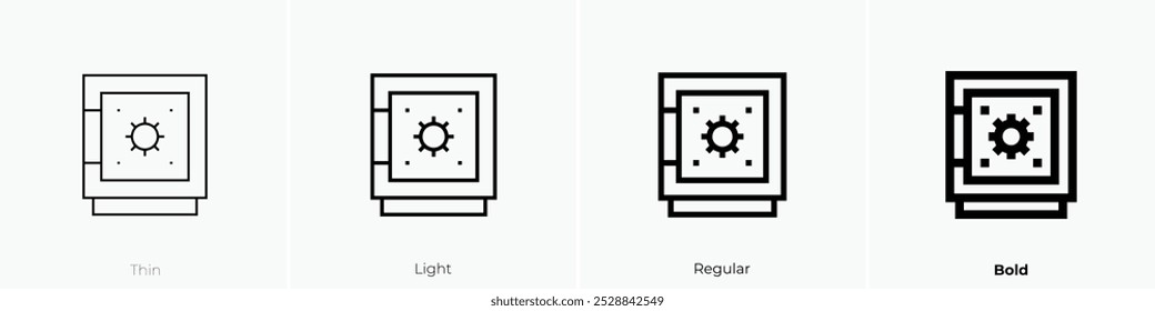 safebox icon. Thin, Light Regular And Bold style design isolated on white background