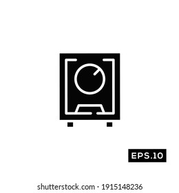 Safebox Icon Vector. Deposit box Symbol Silhouette Vector