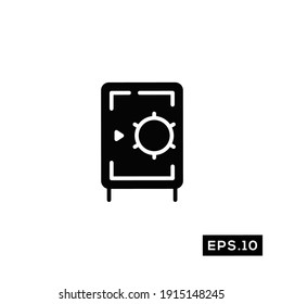 Safebox Icon Vector. Deposit box Symbol Silhouette Vector