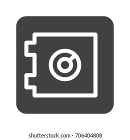 Safebox icon vector, filled flat sign, solid pictogram isolated on white. Symbol, logo illustration. Pixel perfect graphics