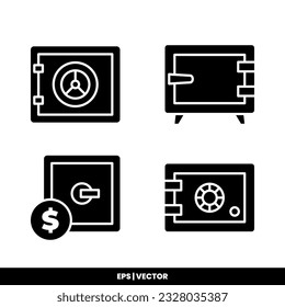 Plantilla de logotipo de ilustración vectorial de icono Safebox para muchos fines. Aislado sobre fondo blanco.
